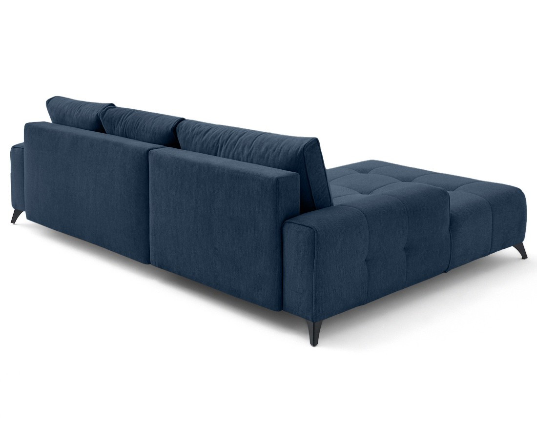 Canapé d'angle gauche 4 places convertible avec coffre en tissu texturé Rimini