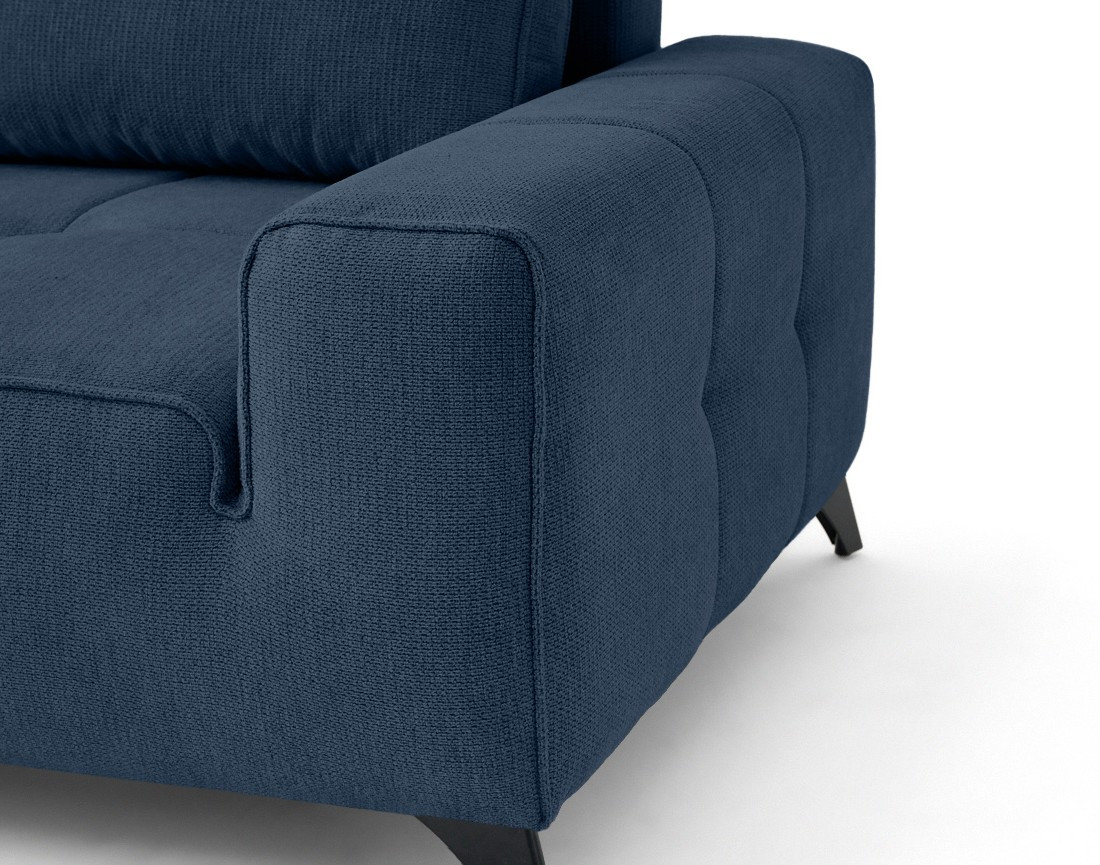 Canapé d'angle gauche 4 places convertible avec coffre en tissu texturé Rimini