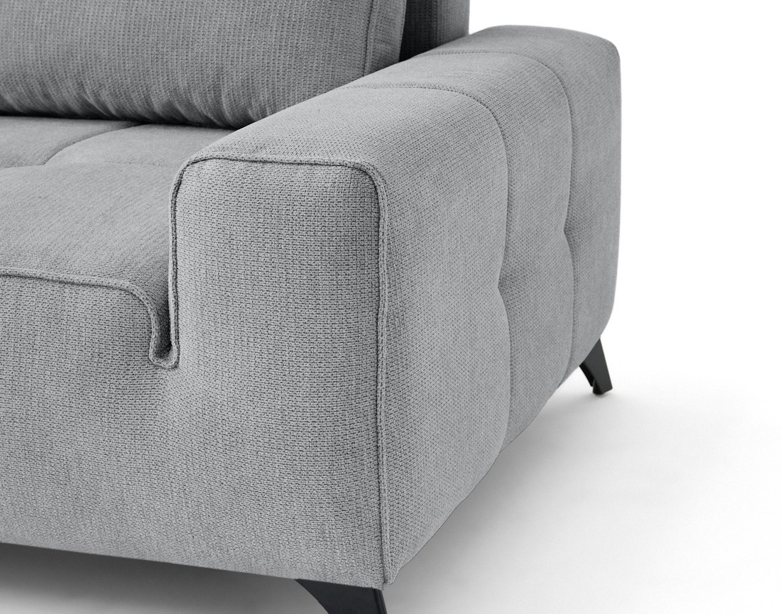 Canapé d'angle gauche 4 places convertible avec coffre en tissu texturé Rimini