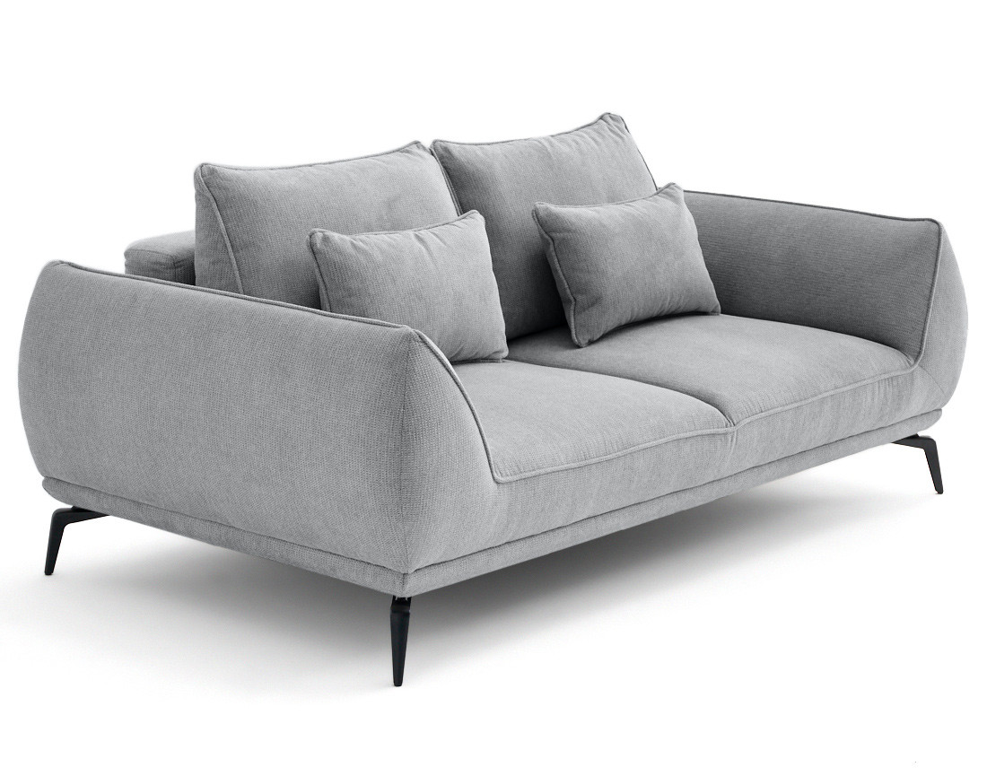 Canapé droit 2 places en tissu texturé Arica