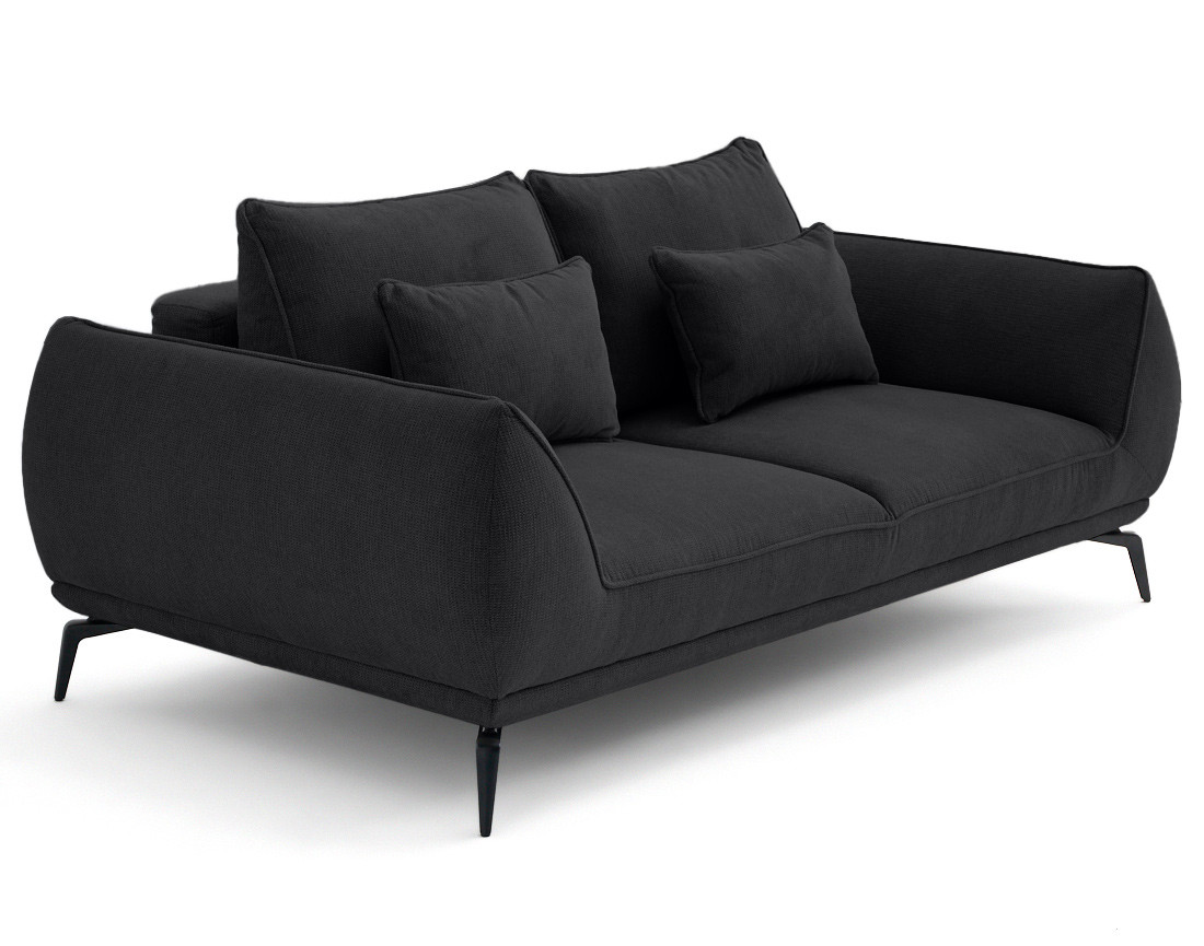 Canapé droit 2 places en tissu texturé Arica