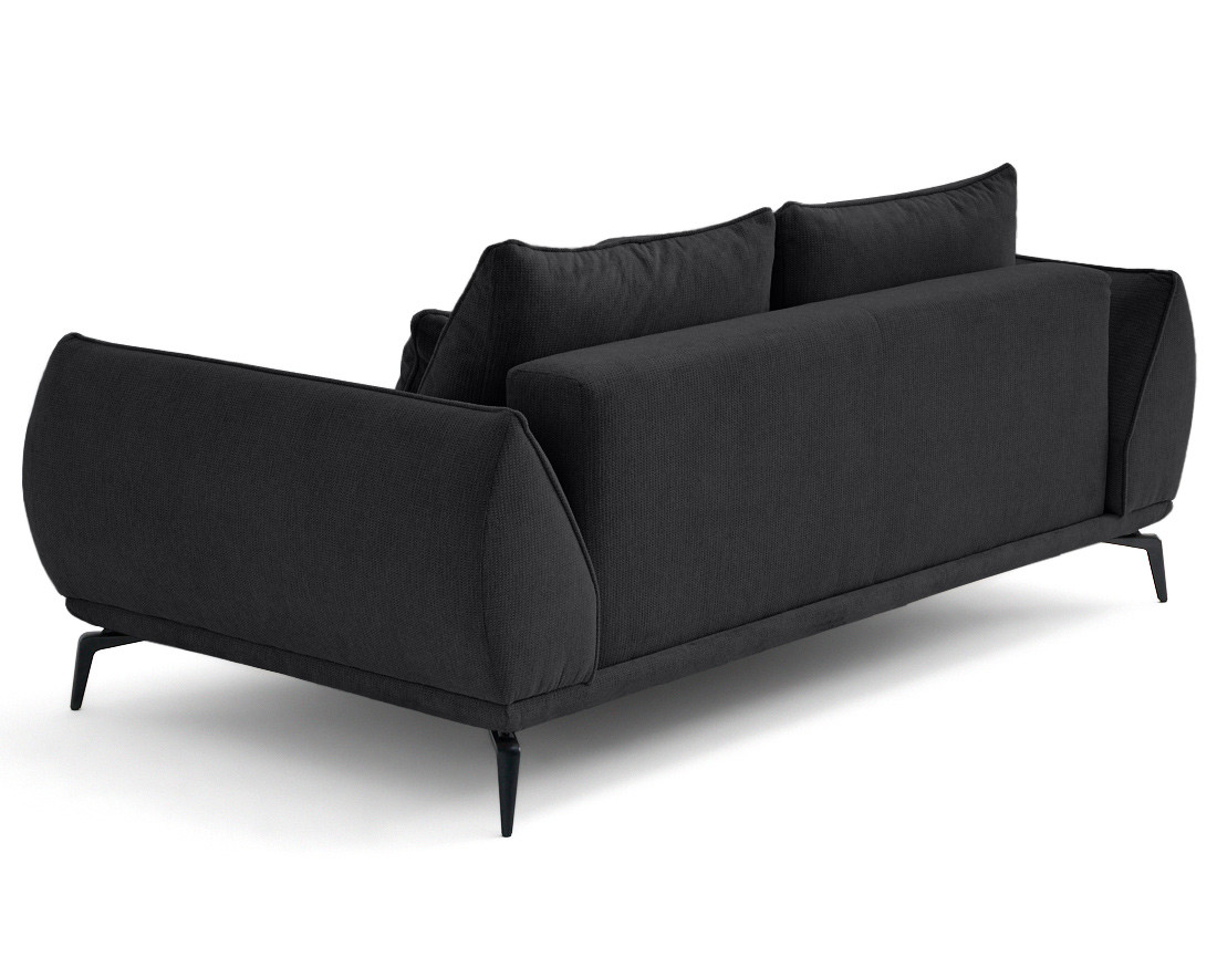 Canapé droit 2 places en tissu texturé Arica