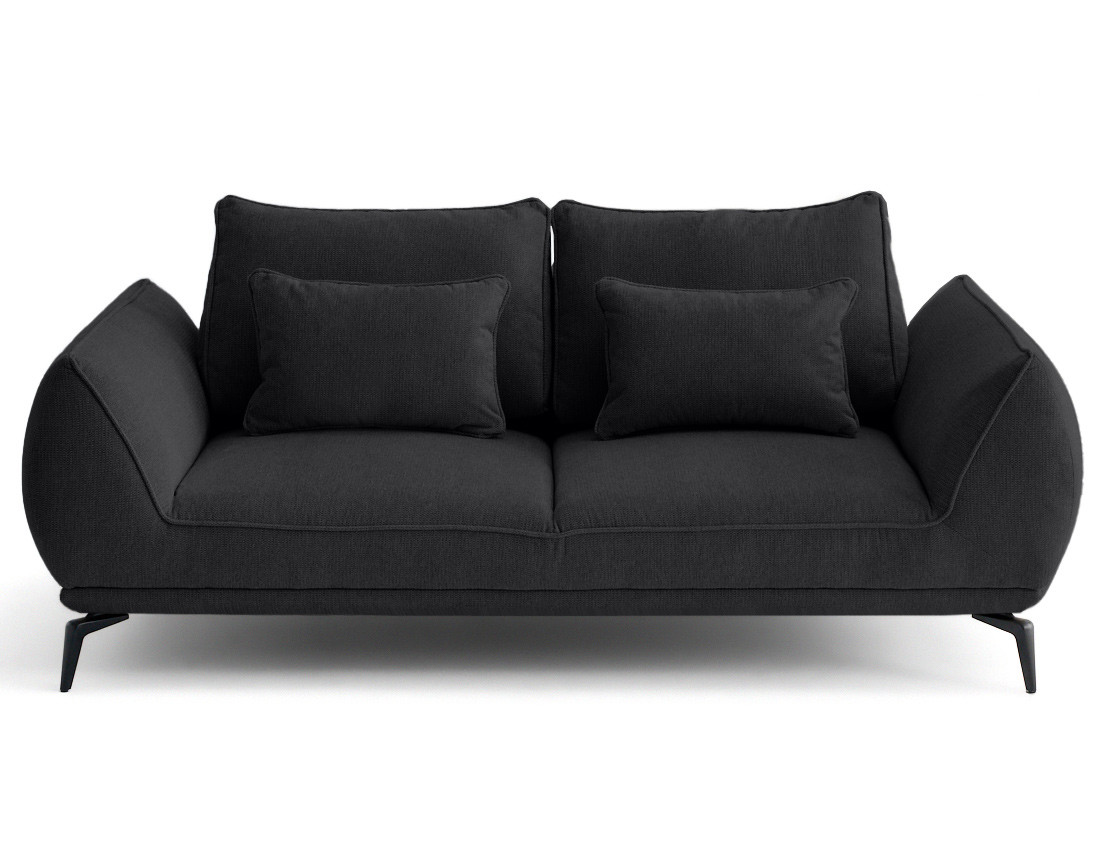 Canapé droit 2 places en tissu texturé Arica