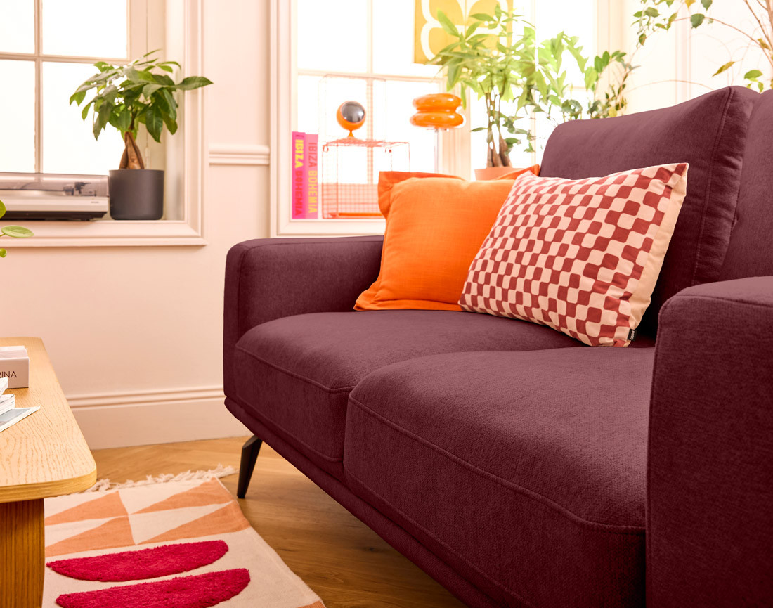 Canapé droit 2 places en tissu Vicence