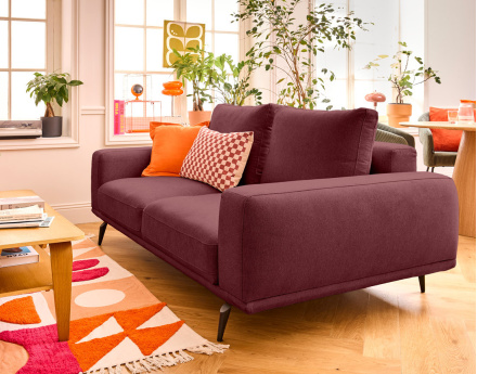 Canapé droit 2 places en tissu Vicence