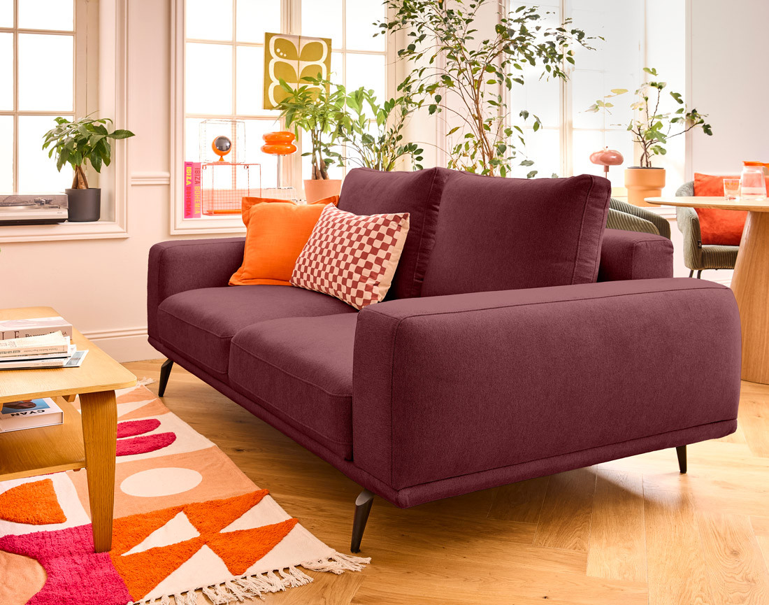 Canapé droit 2 places en tissu Vicence