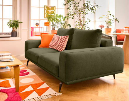 Canapé droit 2 places en tissu Vicence