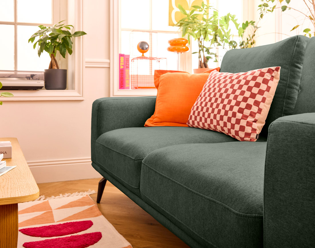 Canapé droit 2 places en tissu Vicence