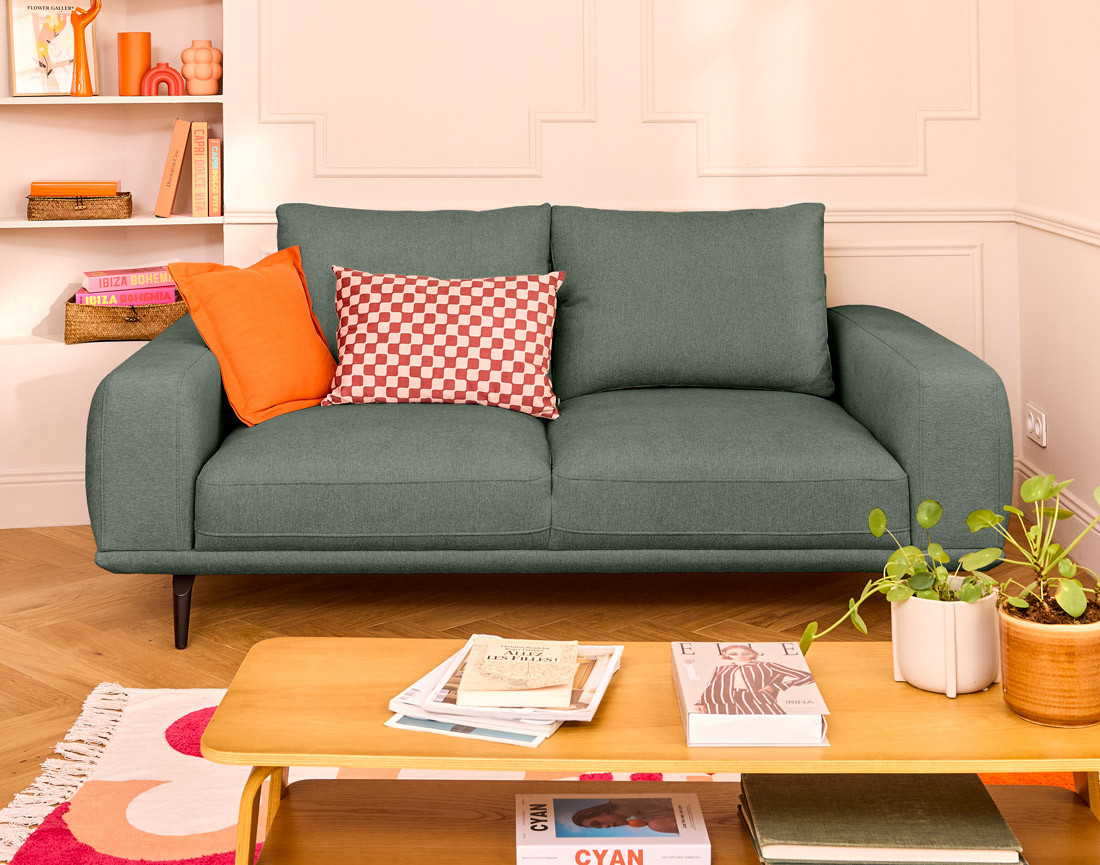 Canapé droit 2 places en tissu Vicence