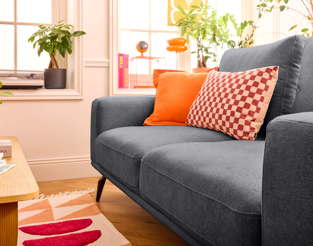 Canapé droit 2 places en tissu Vicence