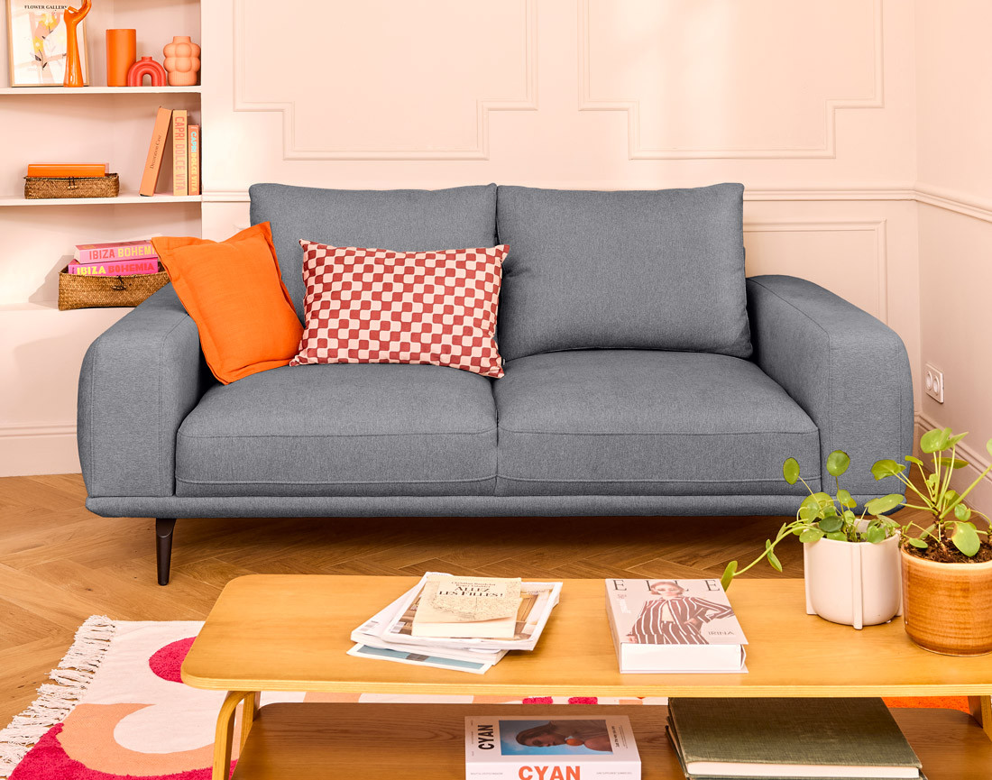 Canapé droit 2 places en tissu Vicence