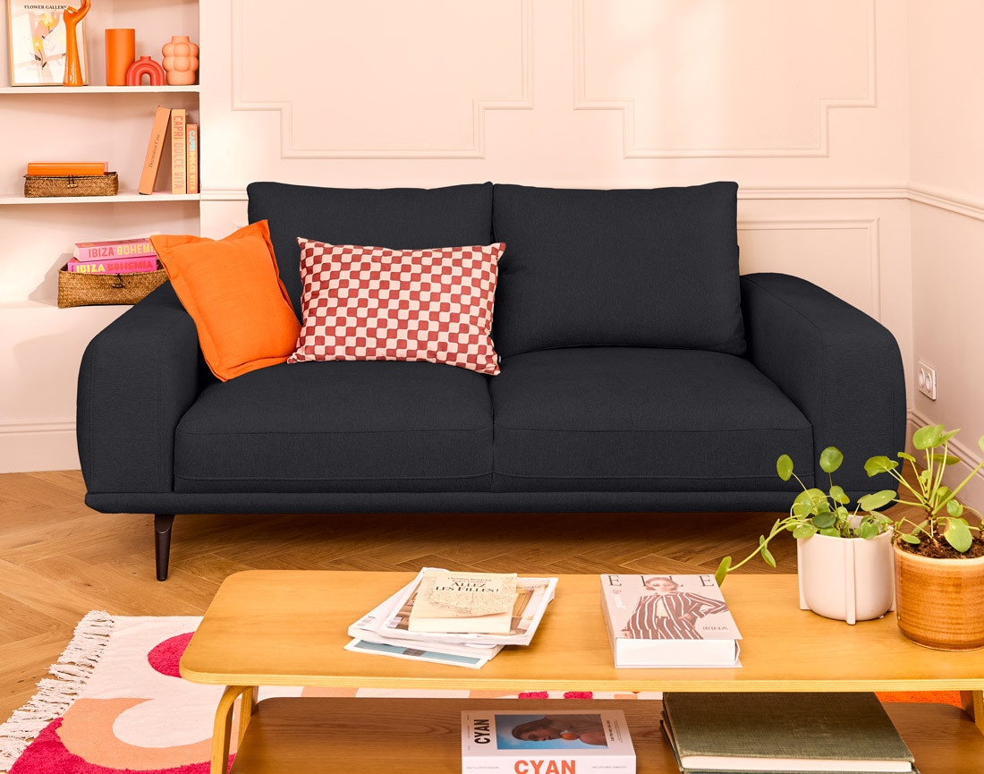 Canapé droit 2 places en tissu Vicence