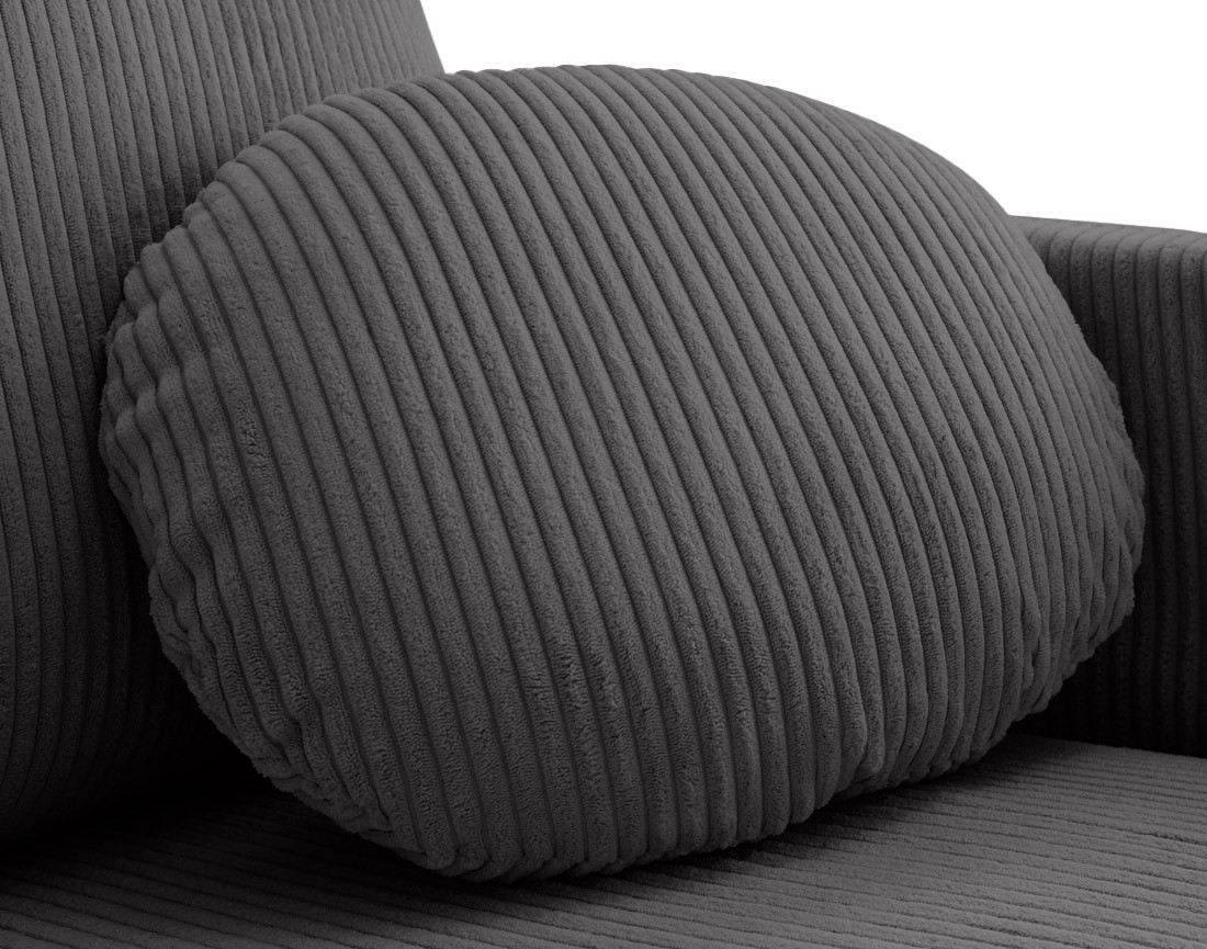 Canapé droit déhoussable 2 places en velours côtelé Serena