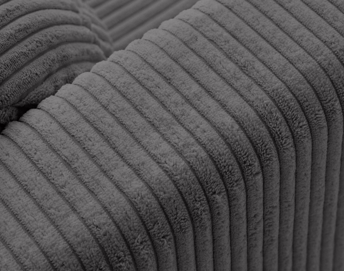 Canapé droit déhoussable 2 places en velours côtelé Serena