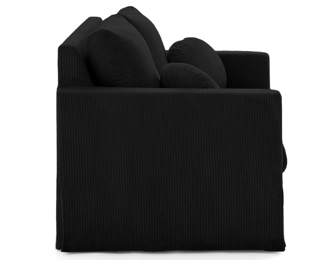 Canapé droit déhoussable 2 places en velours côtelé Serena