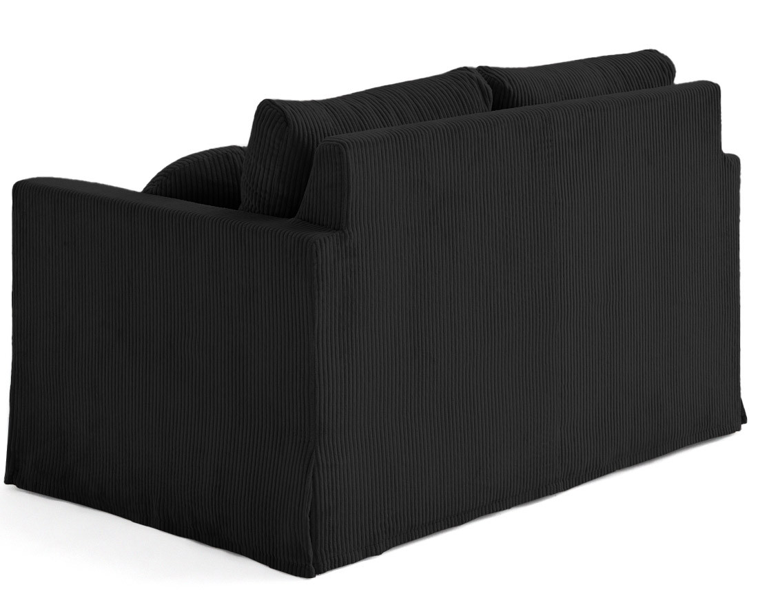 Canapé droit déhoussable 2 places en velours côtelé Serena