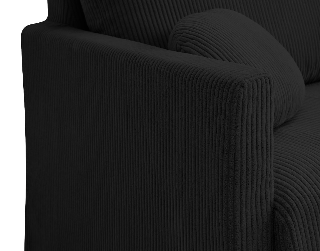 Canapé droit déhoussable 2 places en velours côtelé Serena