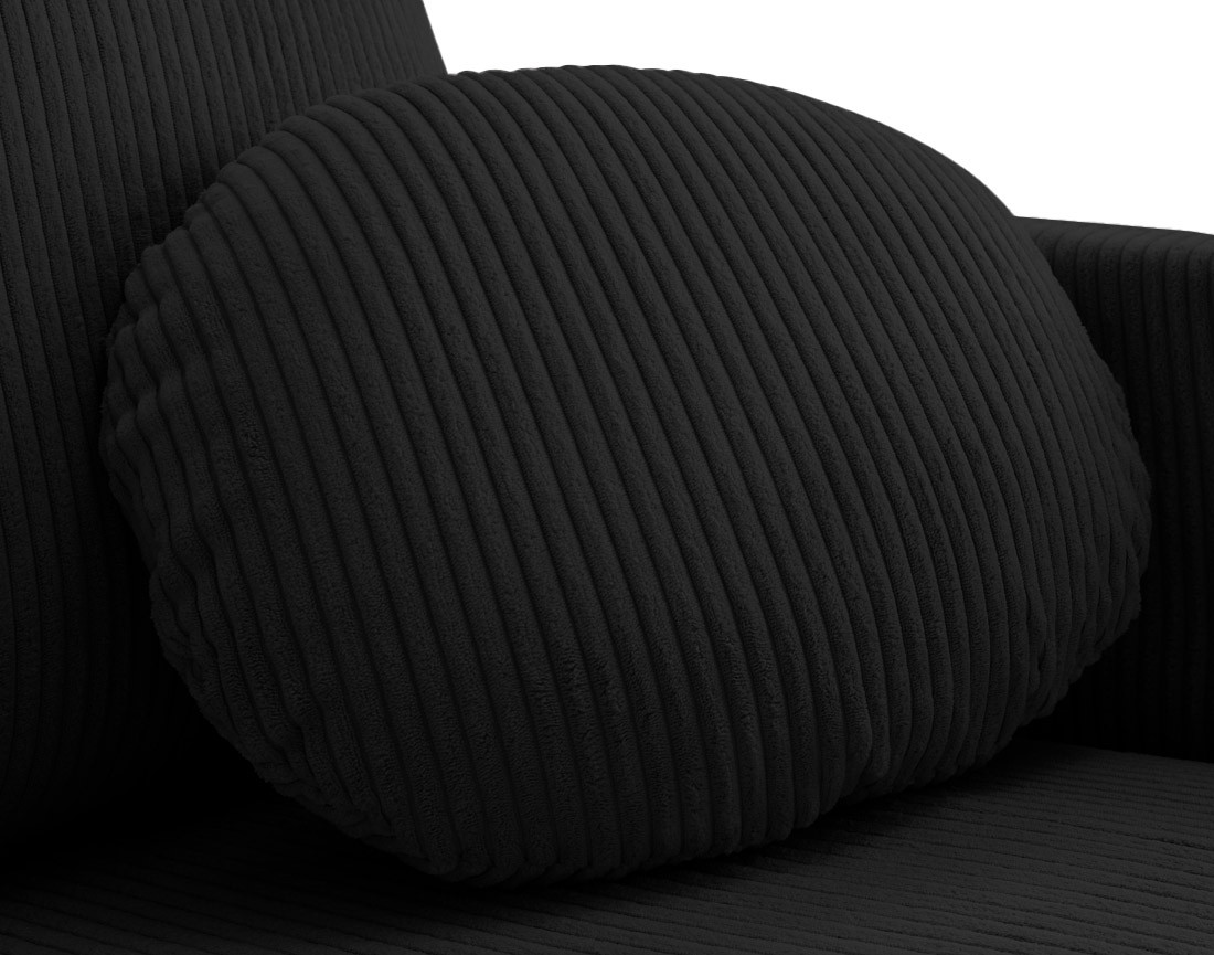 Canapé droit déhoussable 2 places en velours côtelé Serena