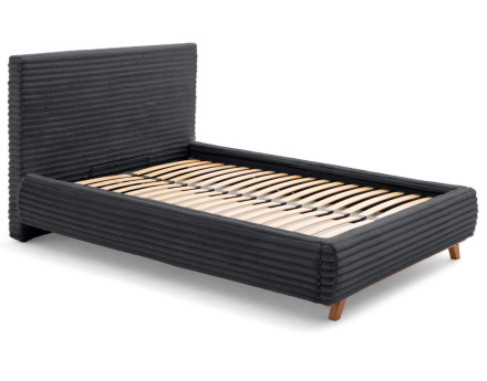 Lit coffre 180x200 sommier inclus fausse fourrure côtelé Cristal