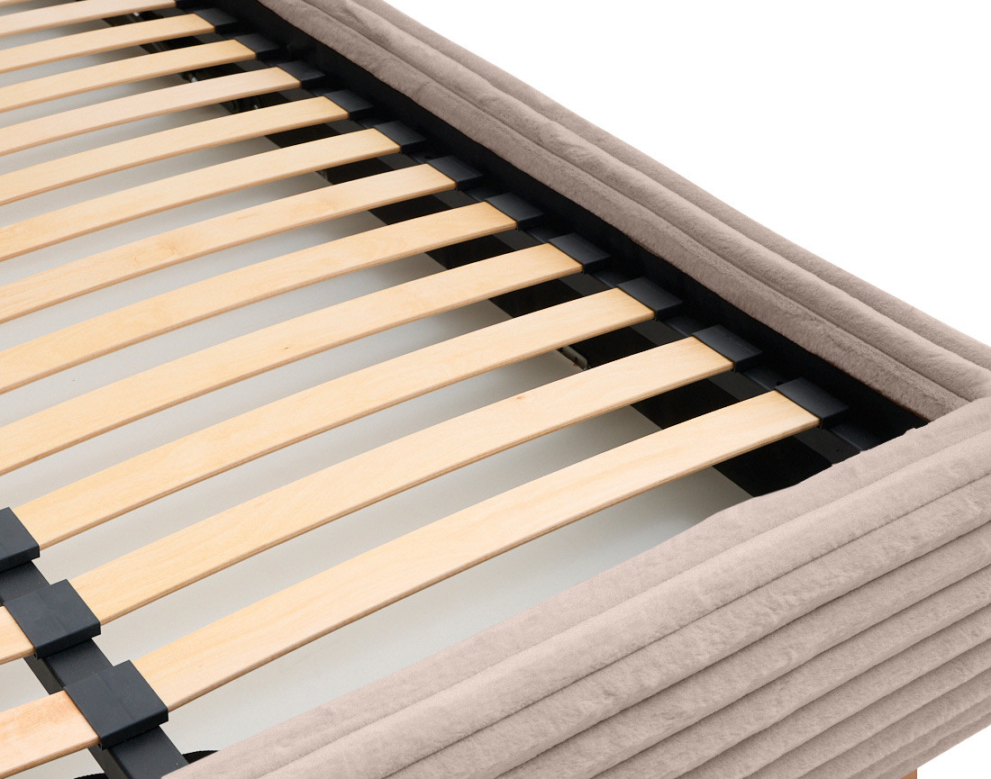 Lit coffre 180x200 sommier inclus fausse fourrure côtelé Cristal