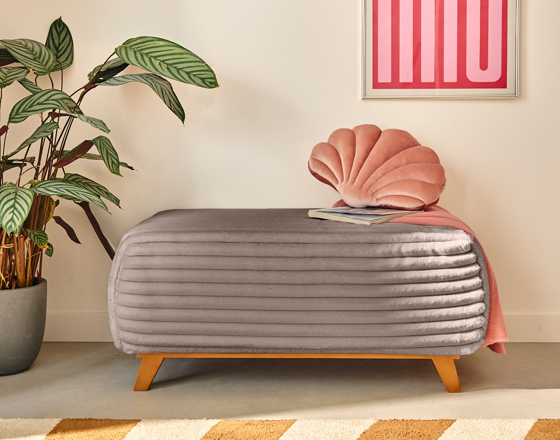 Bout de lit en fausse fourrure côtelé Cristal