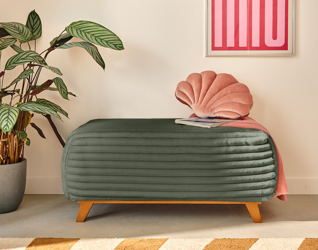 Bout de lit en fausse fourrure côtelé Cristal