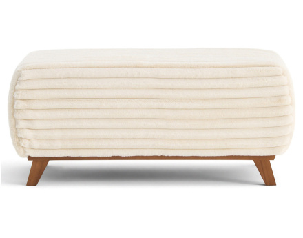 Bout de lit en fausse fourrure côtelé Cristal