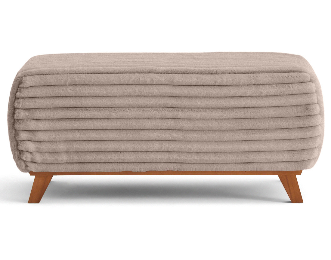 Lit coffre avec bout de lit 180x200 cm sommier inclus fausse fourrure côtelé Cristal