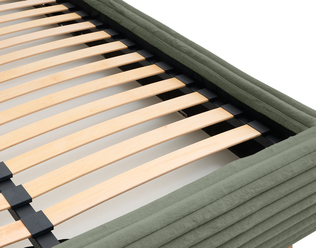 Lit coffre avec bout de lit 180x200 cm sommier inclus fausse fourrure côtelé Cristal