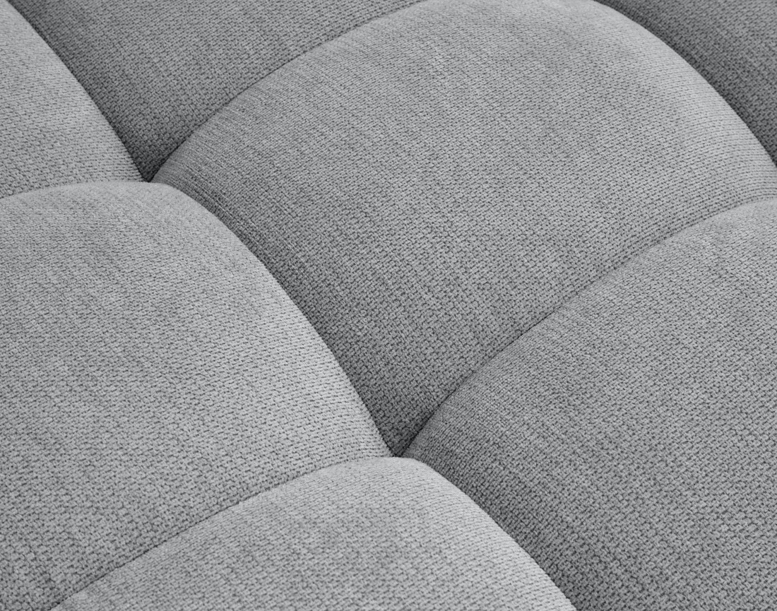 Canapé d'angle droit 3 places avec têtières réglables en tissu texturé Matera