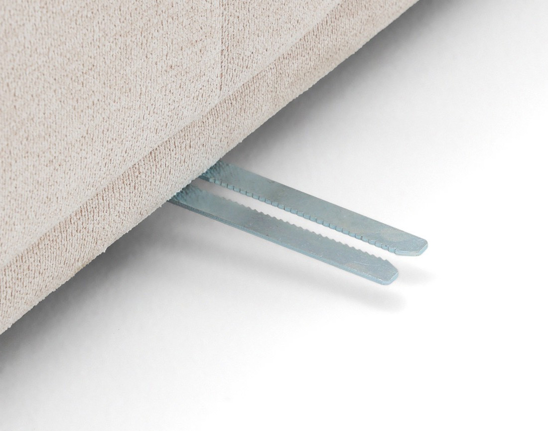 Canapé d'angle droit 3 places avec têtières réglables en tissu texturé Matera