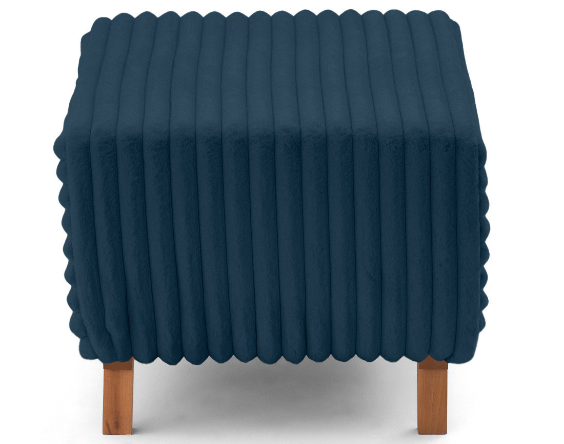 Lit coffre avec bout de lit 140x200 sommier inclus fausse fourrure côtelé Cristal