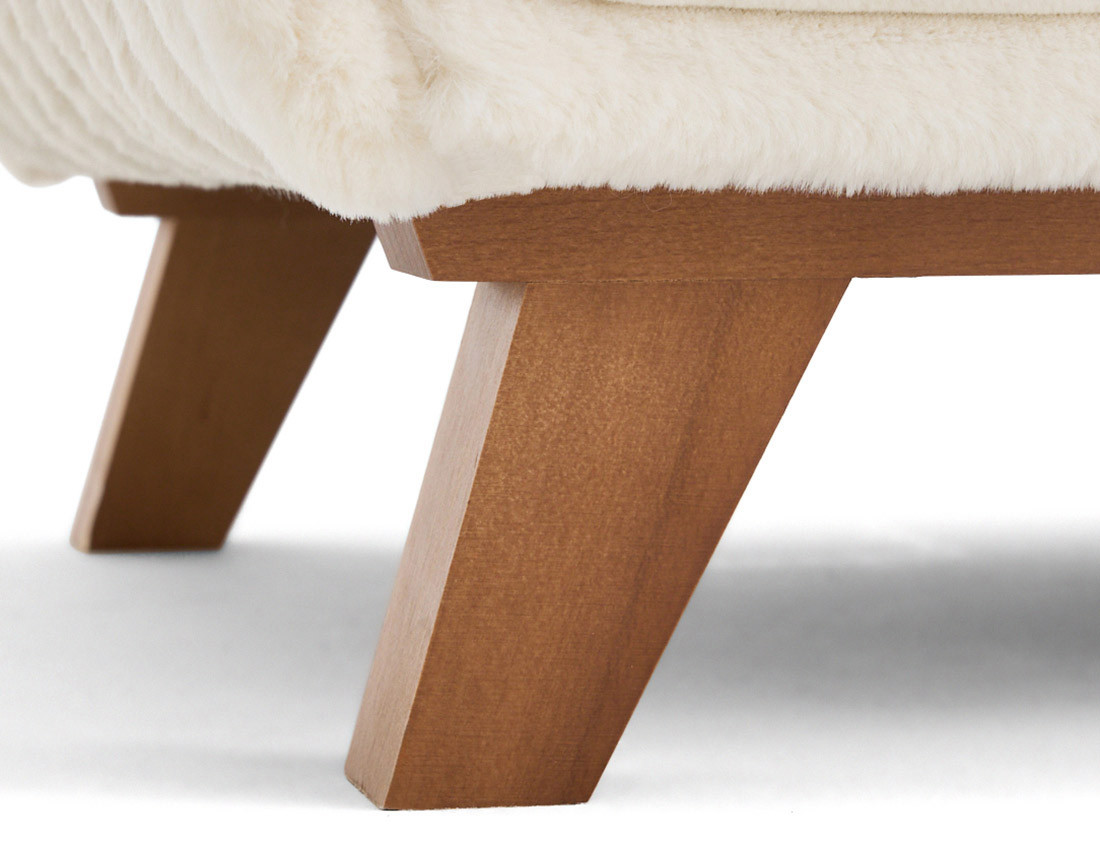 Lit coffre avec bout de lit 160x200 cm sommier inclus fausse fourrure côtelé Cristal