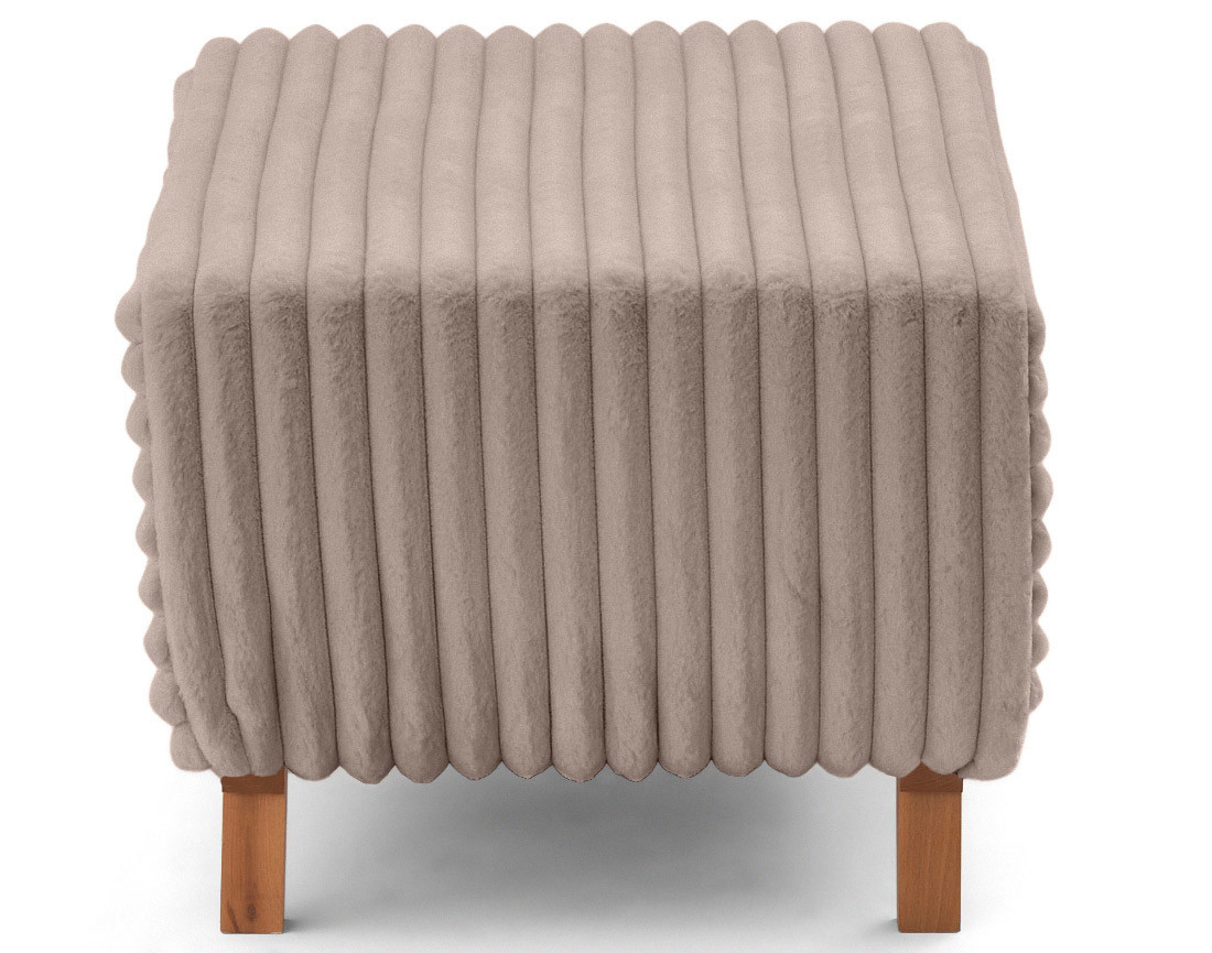 Lit coffre avec bout de lit 160x200 cm sommier inclus fausse fourrure côtelé Cristal