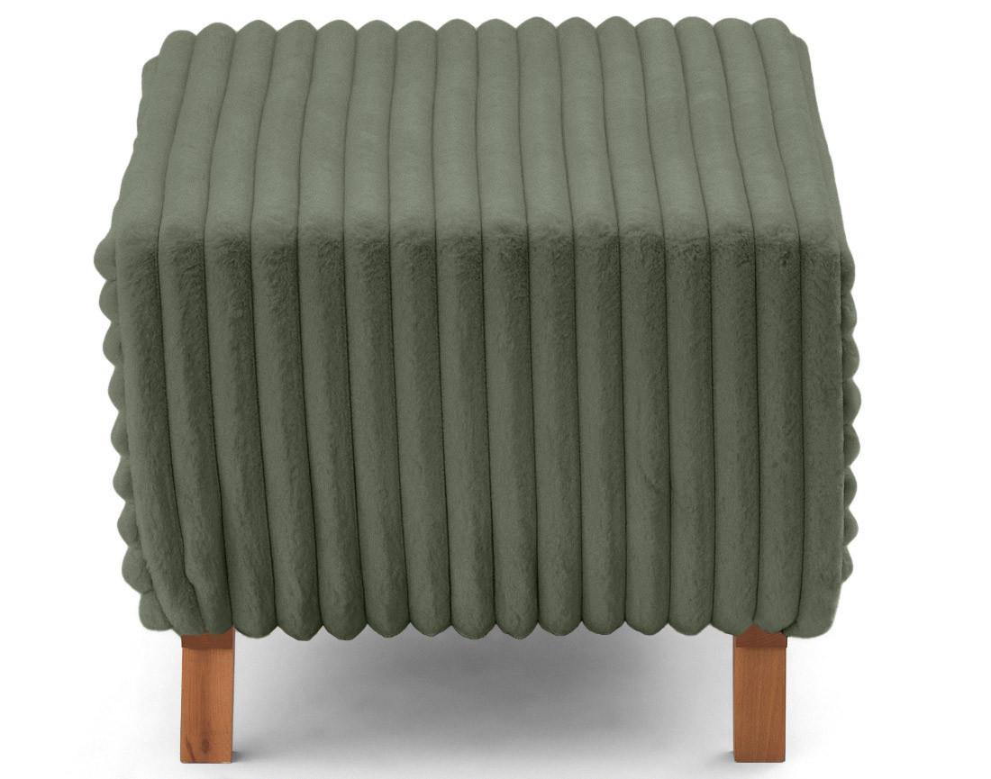 Lit coffre avec bout de lit 160x200 cm sommier inclus fausse fourrure côtelé Cristal