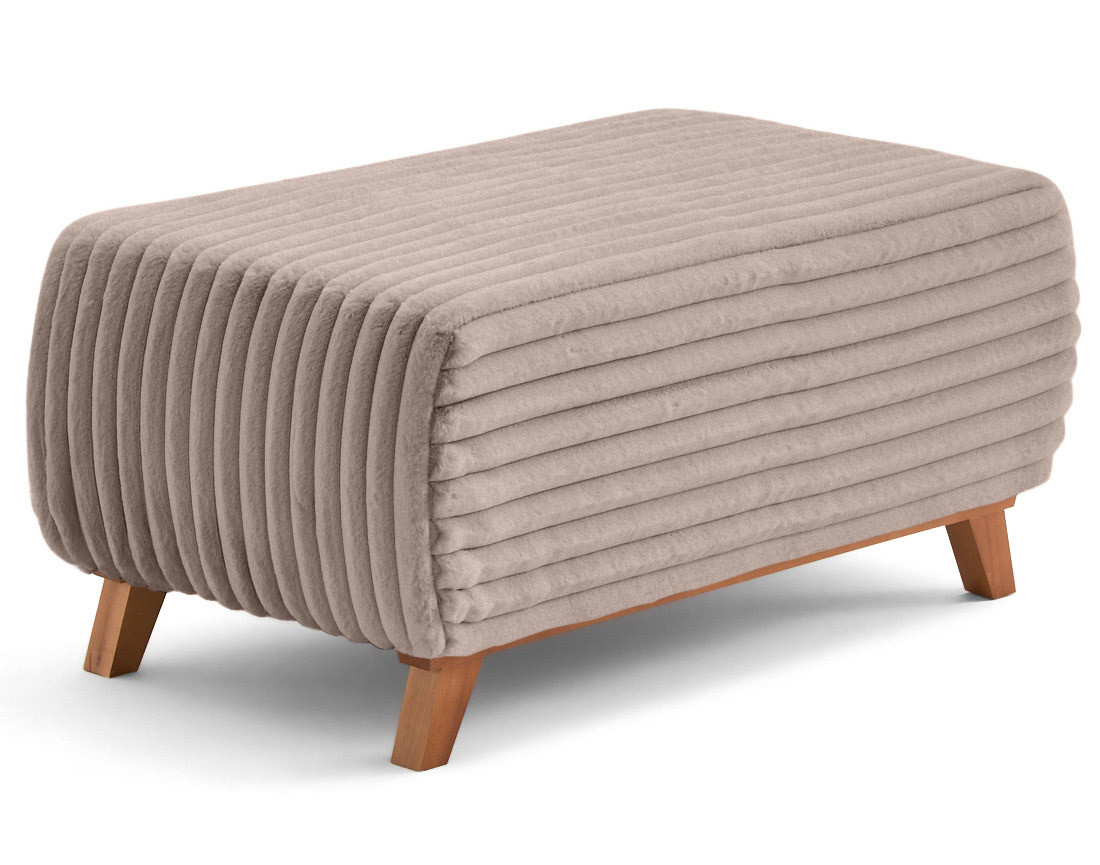 Lit coffre avec bout de lit 180x200 cm sommier inclus fausse fourrure côtelé Cristal