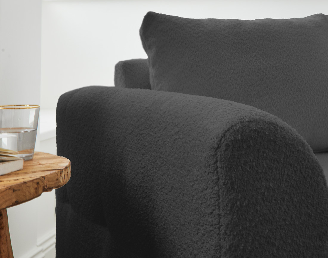 Fauteuil en tissu bouclette Rune