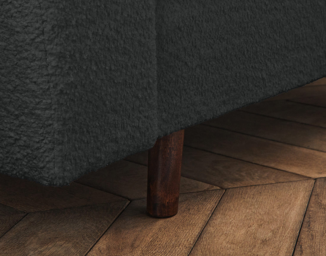 Fauteuil en tissu bouclette Rune