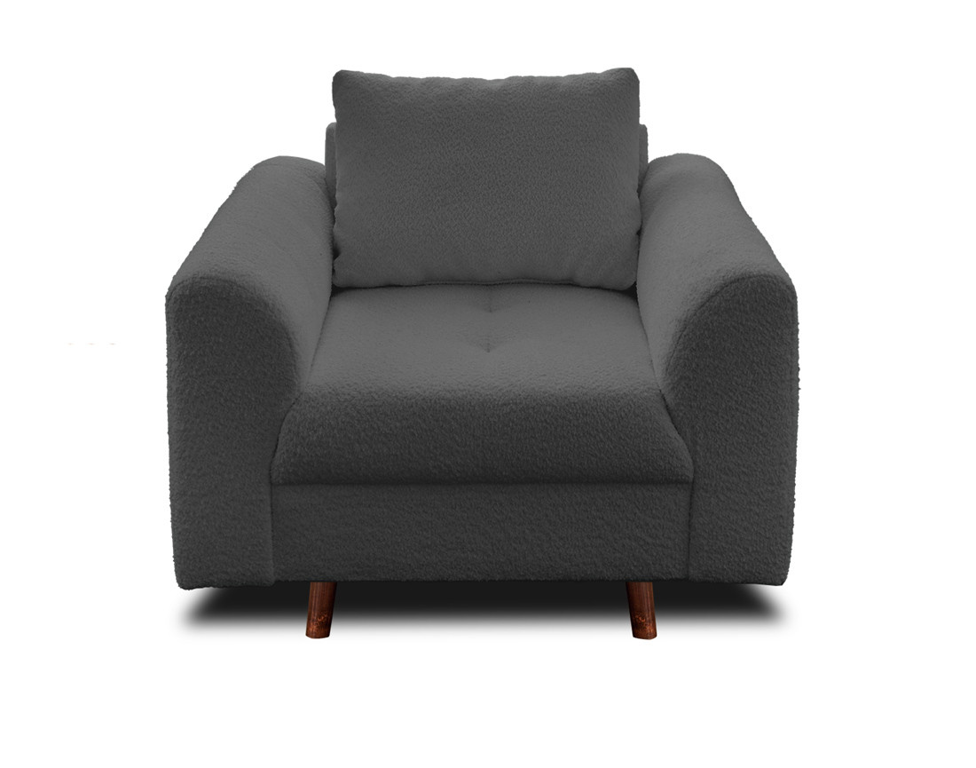 Fauteuil en tissu bouclette Rune