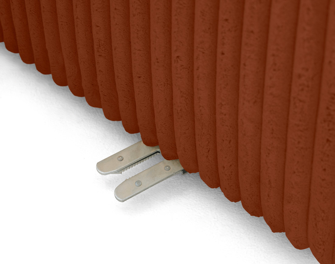 Canapé modulable d'angle droit 4 places en velours côtelé grosses côtes Victoire