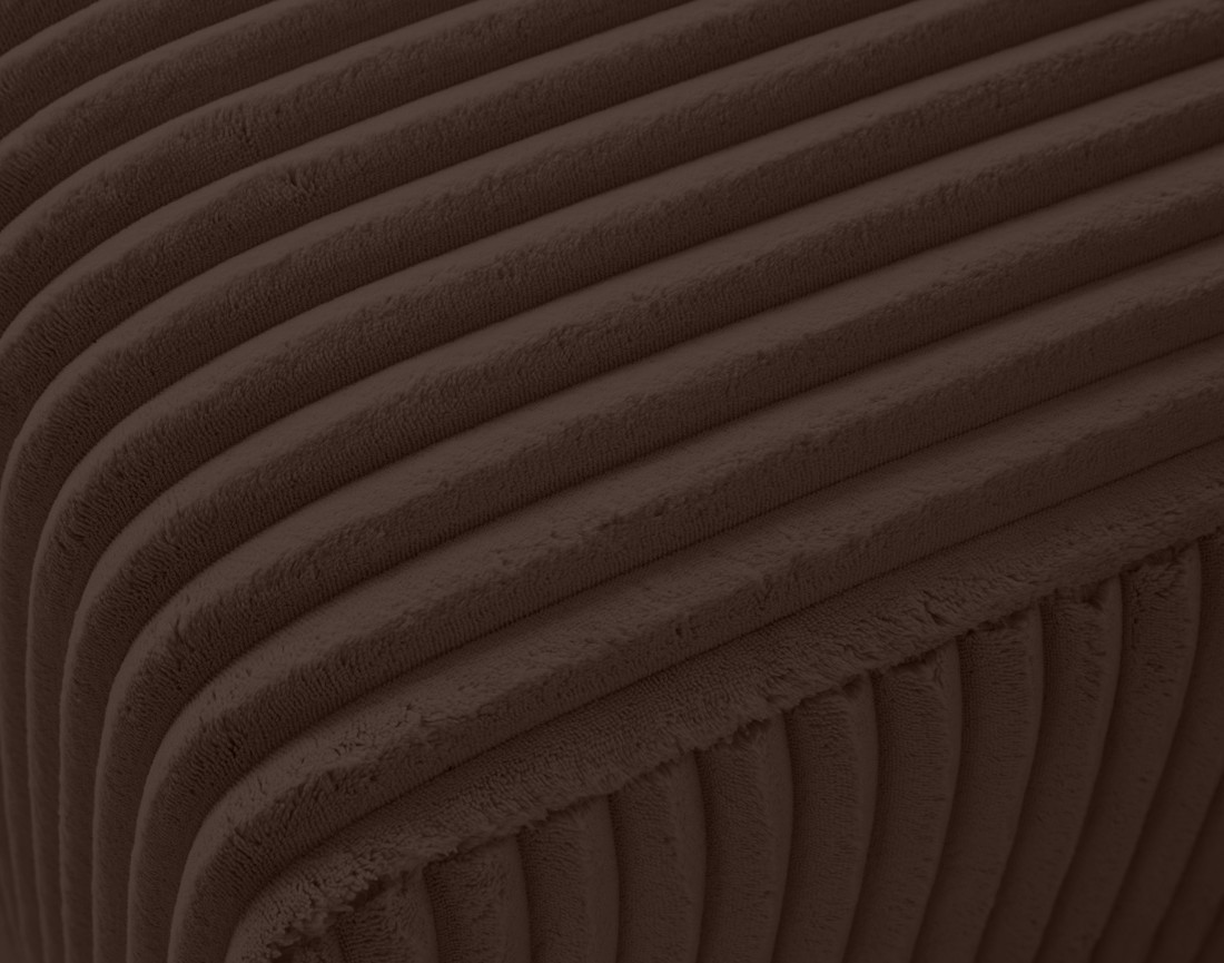 Canapé modulable d'angle gauche 4 places en velours côtelé grosses côtes Victoire
