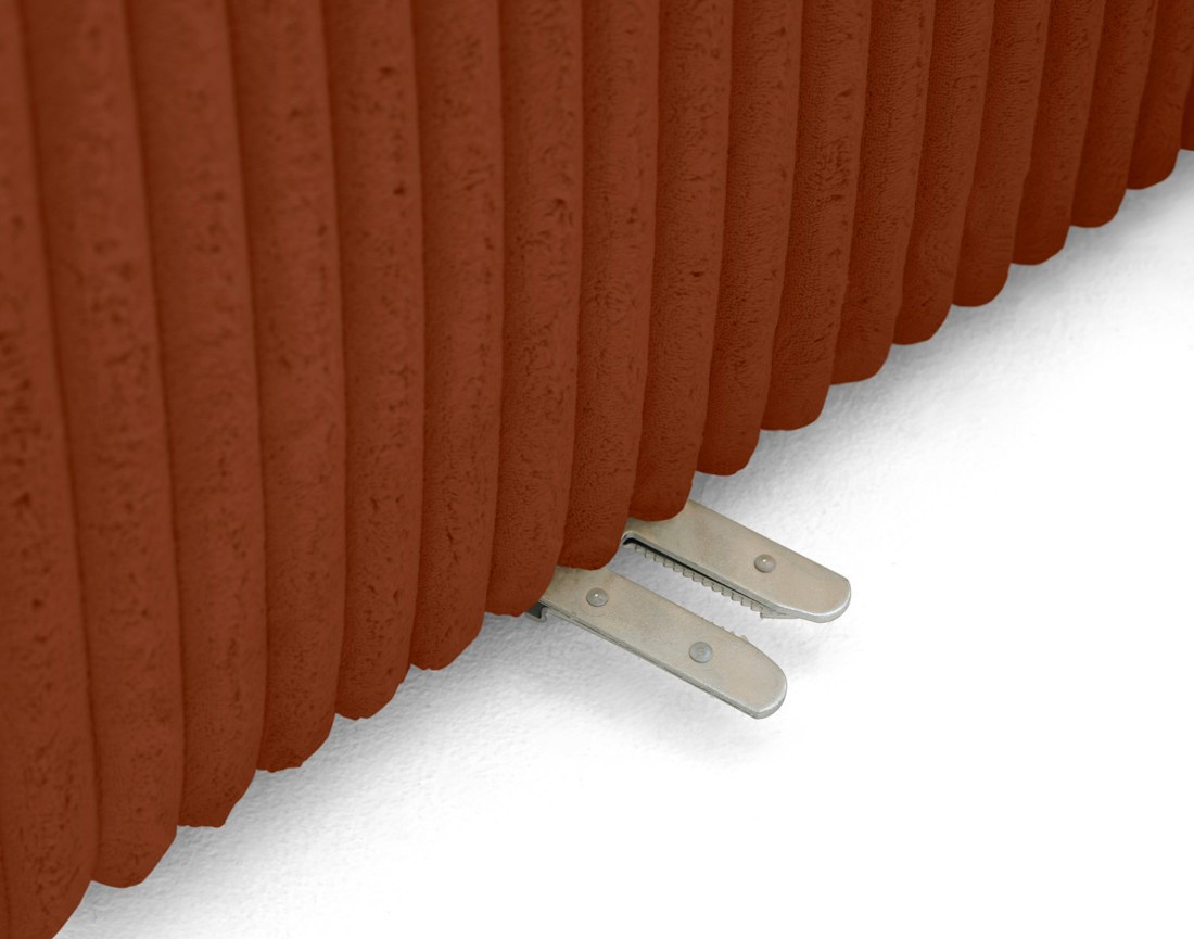 Canapé modulable d'angle gauche 4 places en velours côtelé grosses côtes Victoire