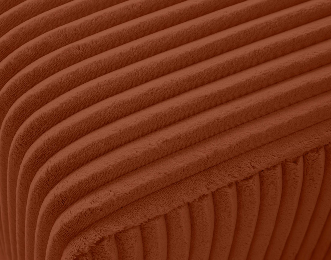 Canapé modulable d'angle gauche 4 places en velours côtelé grosses côtes Victoire