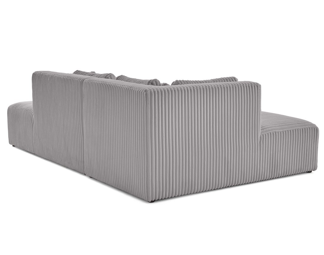 Canapé modulable d'angle gauche 4 places en velours côtelé grosses côtes Victoire