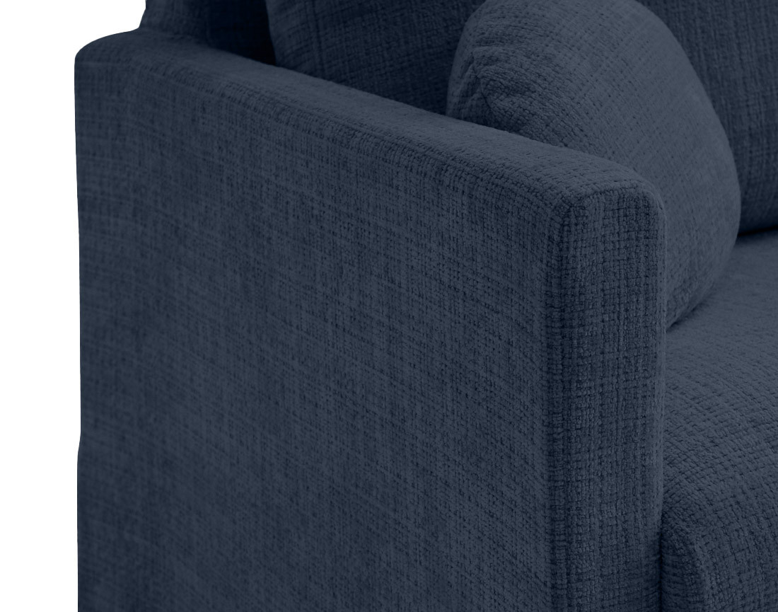 Canapé droit déhoussable 3 places en velours texturé Serena