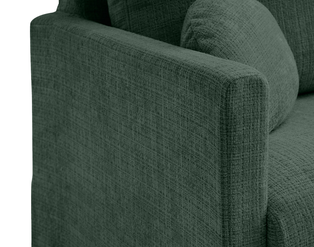 Canapé droit déhoussable 2 places en velours texturé Serena