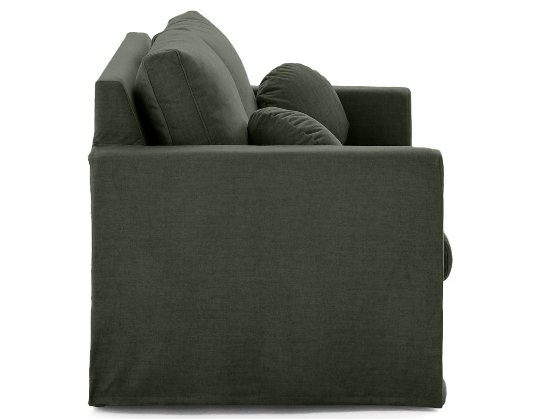 Canapé droit déhoussable 2 places en velours Serena