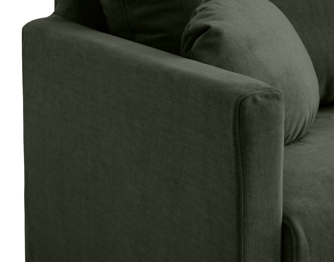 Canapé droit déhoussable 2 places en velours Serena