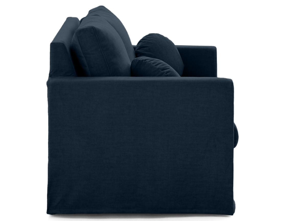 Canapé droit déhoussable 2 places en velours Serena