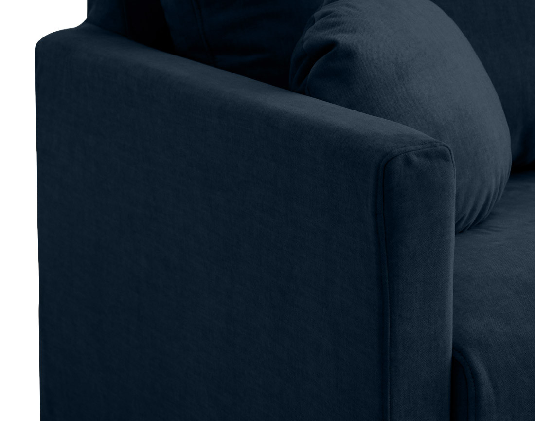 Canapé droit déhoussable 2 places en velours Serena